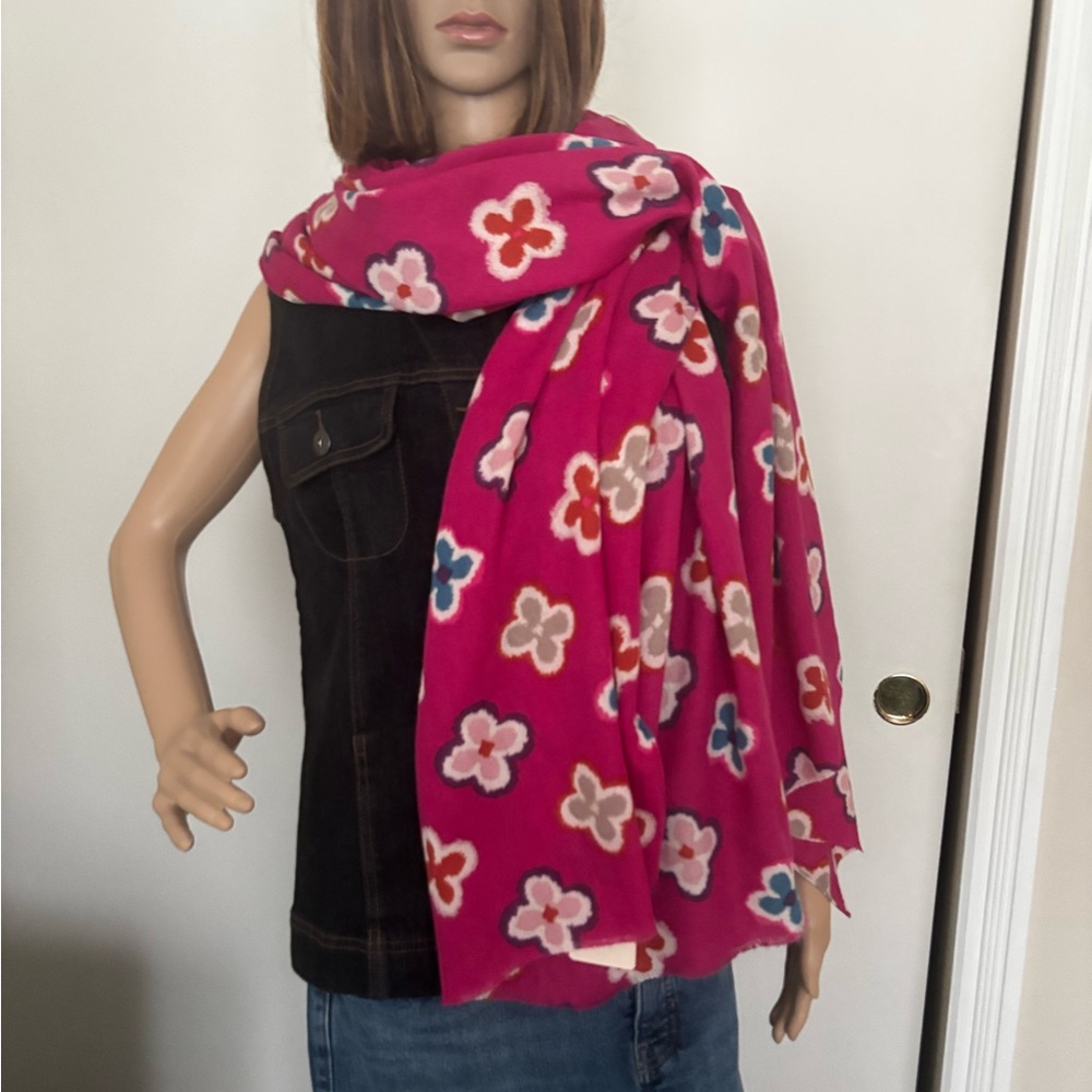 Floral Fuschia Scarf/Wrap